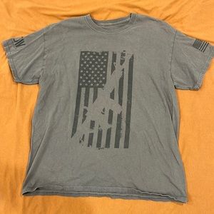 Mens grey American flag shirt